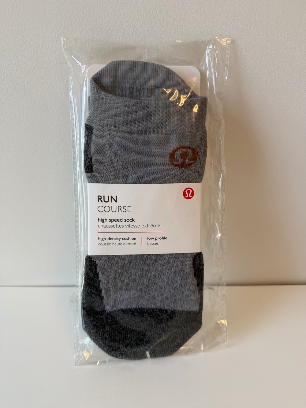 lululemon athletica Run Course Gray & Black Athletic Socks M/L
